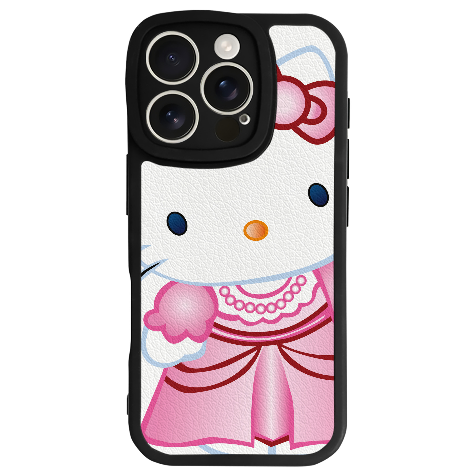 （画像用） Hello Kitty ハローキティ 【iPhone 16シリーズ対応】シリコンスマホケース（レザー調） 材質：シリコン